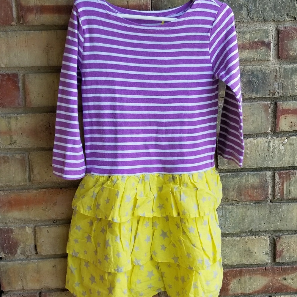 EUC Girl's Mini Boden Stripes & Stars Dress sz 5-6
